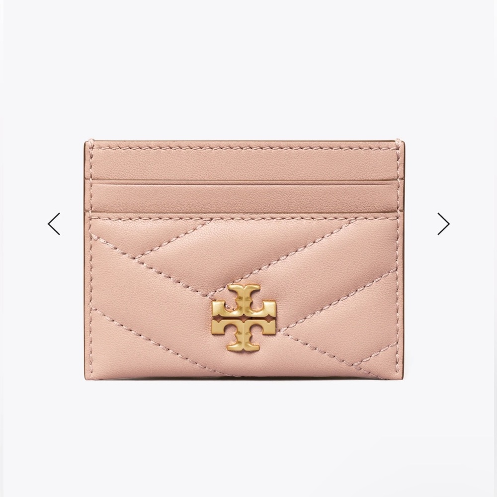 Tory Burch Kira Chevron Leather Card Case, Devon Sand